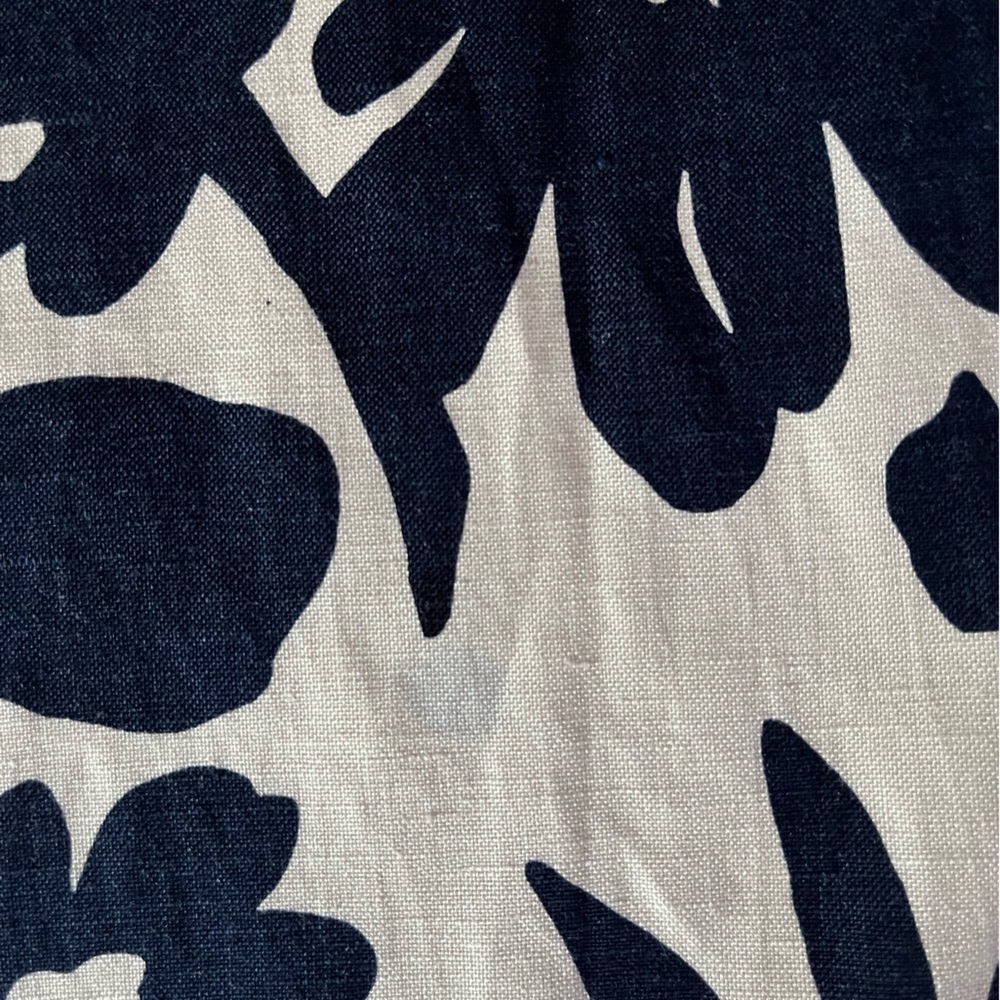 Women’s Carmen MarcValvo sleeveless linen shift dress navy & white floral 4 - Picture 3 of 7